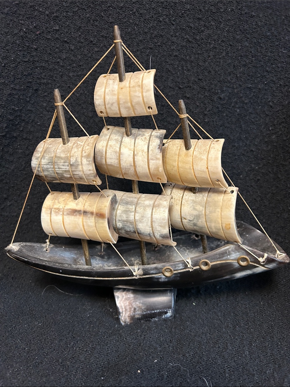 Handcrafted Sailboat Decor made from Horn